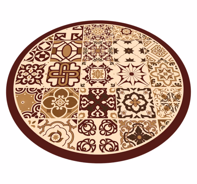 Vibrant Mosaic Compositions tile vinyl rug - TenStickers