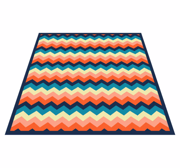 Stripes vinyl rug in vibrant chevron pattern - TenStickers
