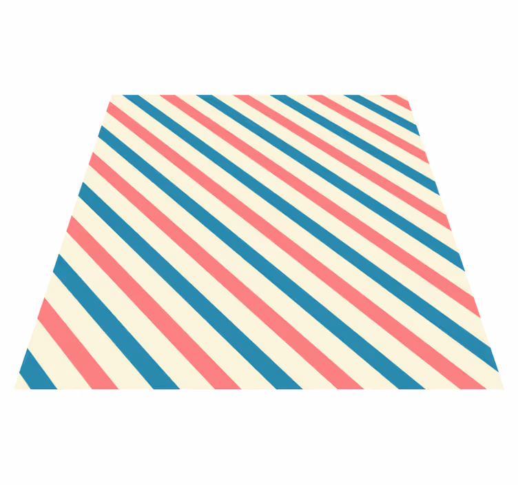 Vintage pink and blue pattern square vinyl rug - TenStickers