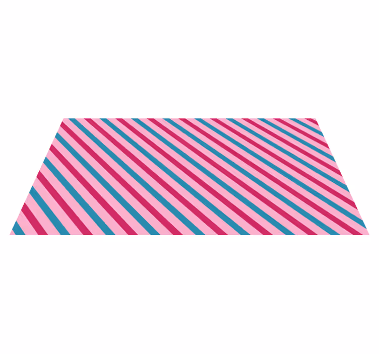 Stripes vinyl rug in blue and pink diagonals - TenStickers