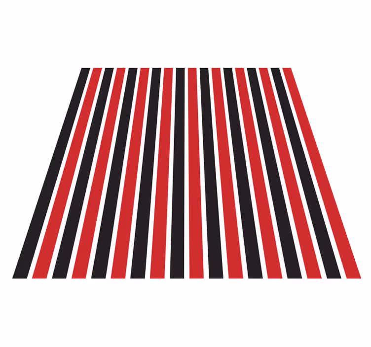 Stripes vinyl rug in vertical red and black - TenStickers