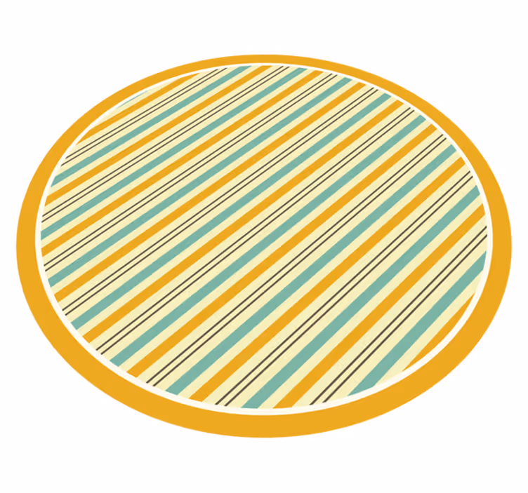 Stripes vinyl rug with round yellow patterns - TenStickers