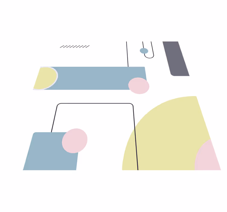Minimalist vinyl rug abstract pastel shapes - TenStickers