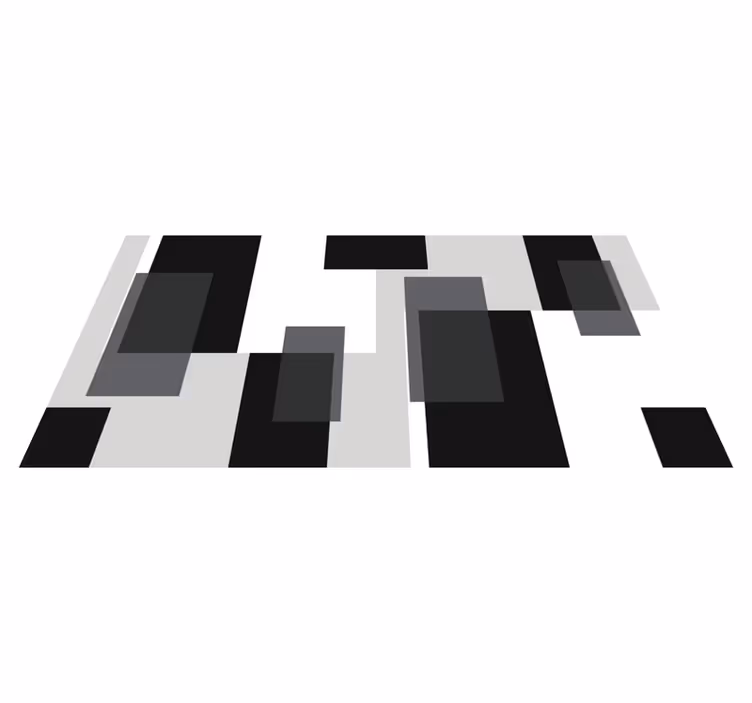 Modern vinyl rug in abstract blocks design - TenStickers