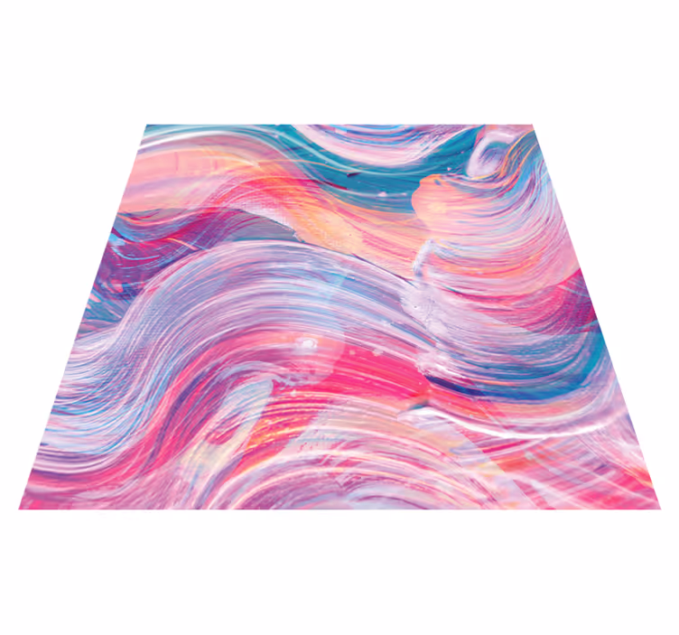 Vinyl rug in vibrant wave patterns - TenStickers