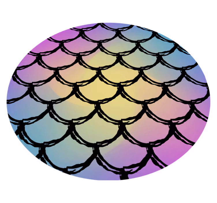 Bathroom vinyl rug with scales gradient pattern - TenStickers