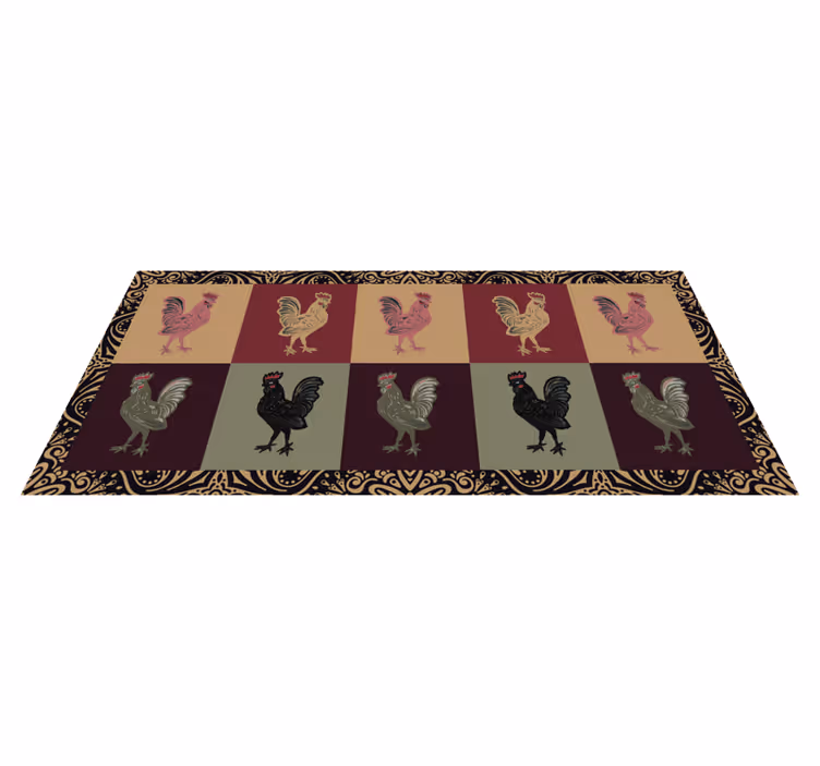 Colorful chicken pattern animal vinyl rug - TenStickers