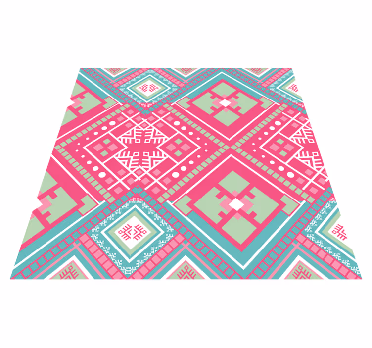 Pink tribal motif ethnic vinyl rug - TenStickers