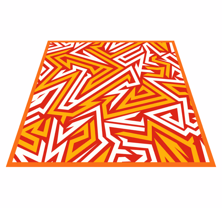 Dynamic zigzag pattern teenager vinyl rug - TenStickers