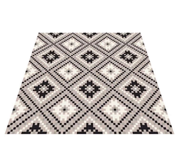 Beige rhombus nordic design ethnic rug - TenStickers