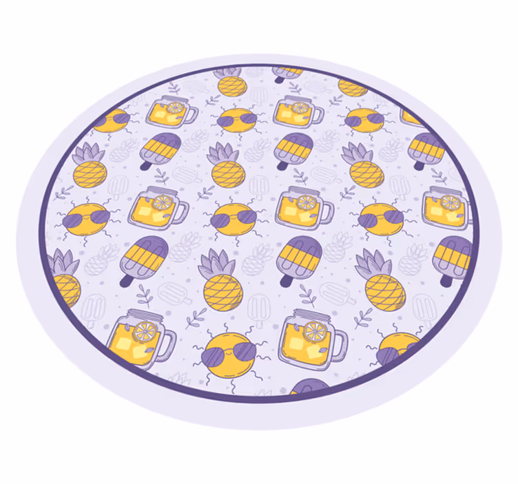 Tropical Summer Fun vinyl rug - TenStickers