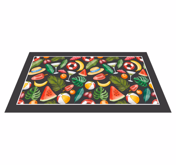 Tropical Summer Vibes event vinyl rug - TenStickers