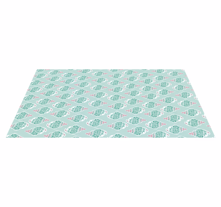 Green seashell concept bathroom vinyl rug - TenStickers