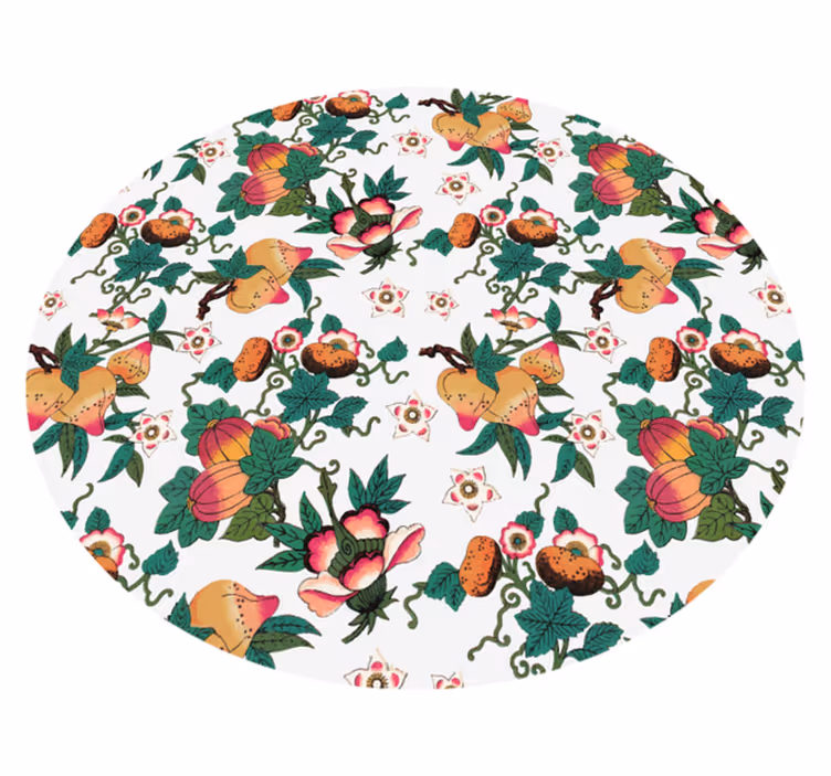 Botanical Floral Design flower vinyl rug - TenStickers