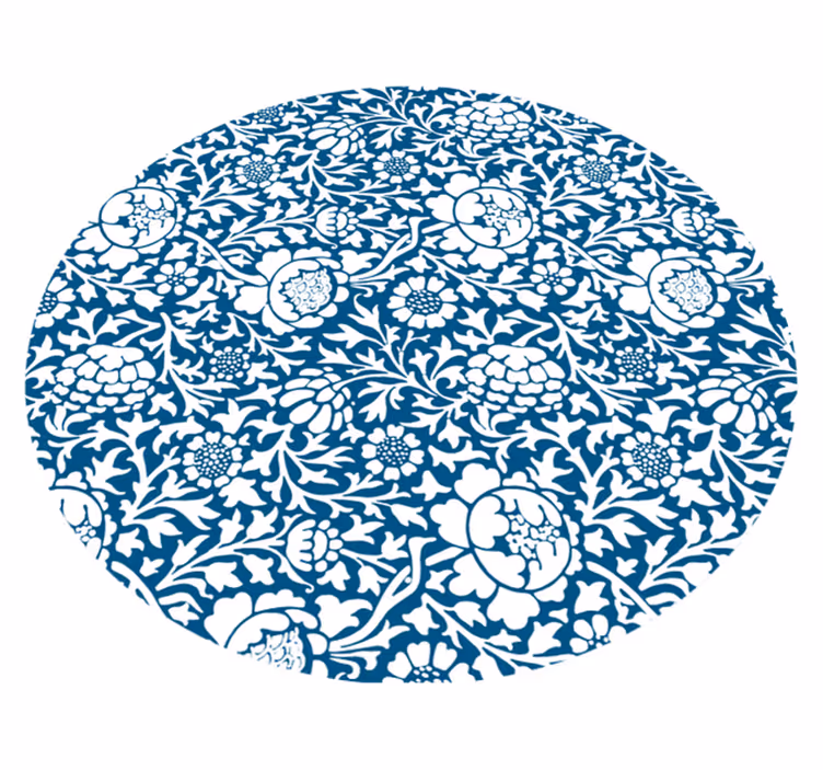 Floral Pattern Style flower vinyl rug - TenStickers
