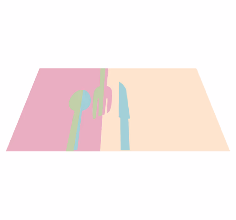 Pastel colors utensils  kitchen floor tiles - TenStickers