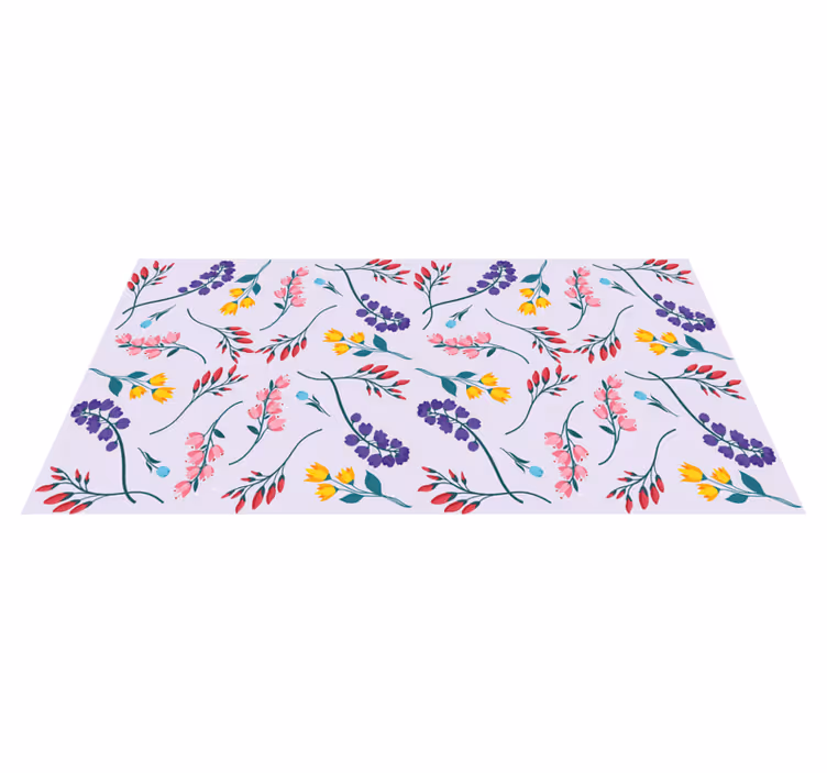 Purple subtle pattern flower vinyl rug - TenStickers