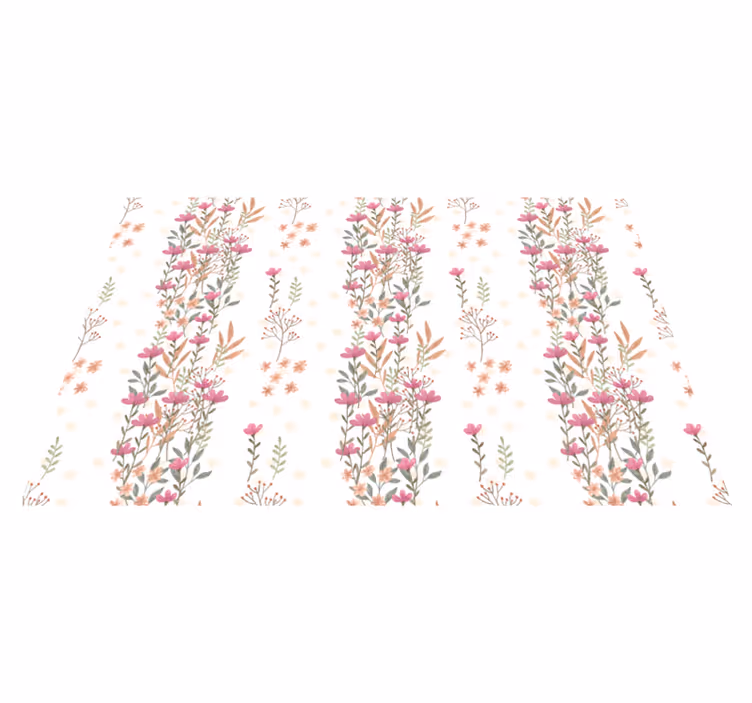 Floral Patterned Motif flower vinyl rug - TenStickers