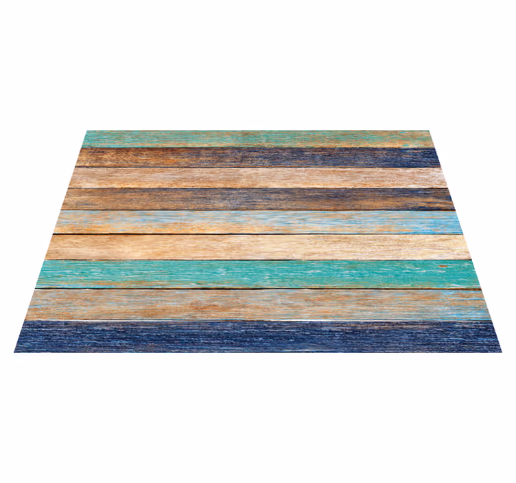 Wood vinyl rug multi-tone wood planks design - TenStickers