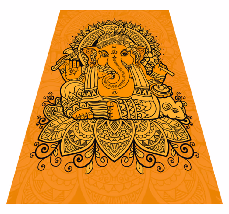Ganesh Illustration ethnic vinyl rug - TenStickers