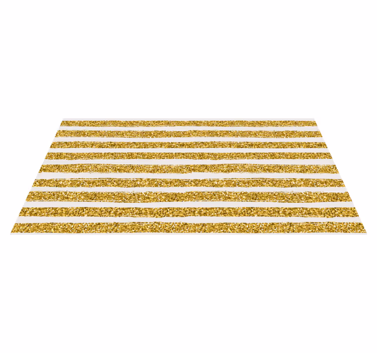 Golden Glitter stripes vinyl rug - TenStickers