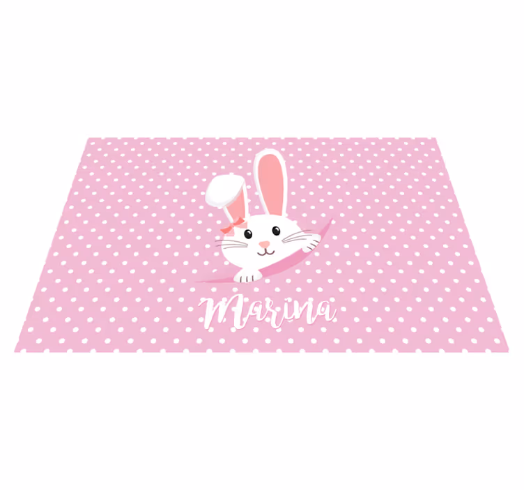 Custom vinyl rug bunny dots and circles - TenStickers