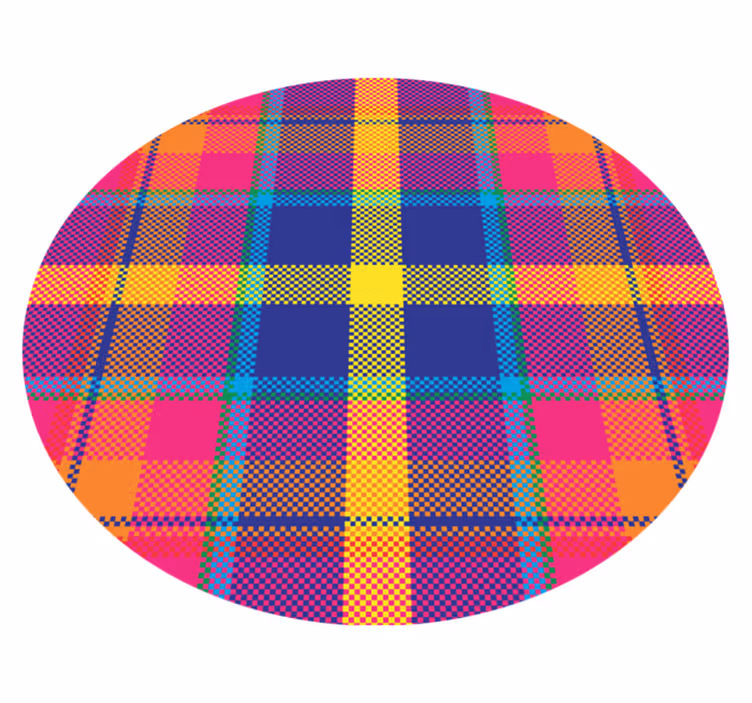 Colorful Plaid Pattern geometric vinyl rug - TenStickers