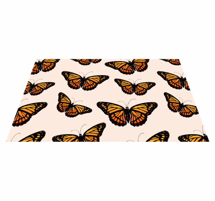 Vibrant butterfly motif animal vinyl rug - TenStickers