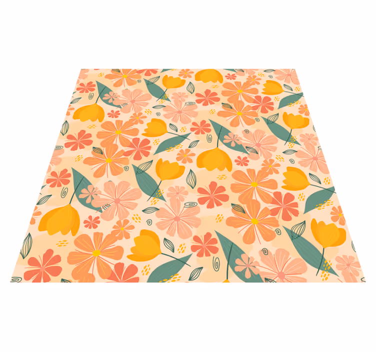 Flower vinyl rug floral spring blooms - TenStickers