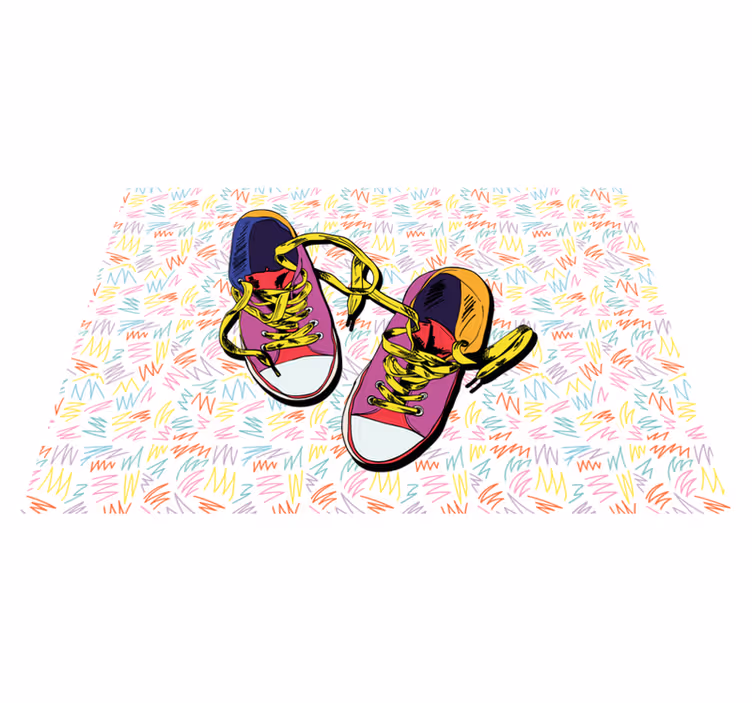 Colorful Sneaker Pattern teenager vinyl rug - TenStickers