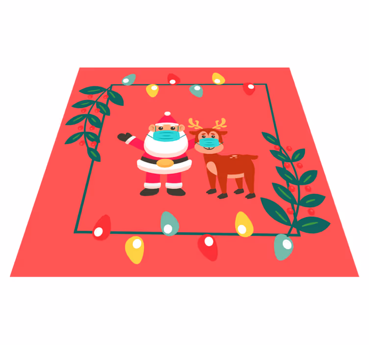 Santa Charm with mask christmas vinyl rug - TenStickers