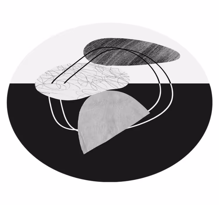 Abstract Shape Artwork minimalist vinyl rug - TenStickers