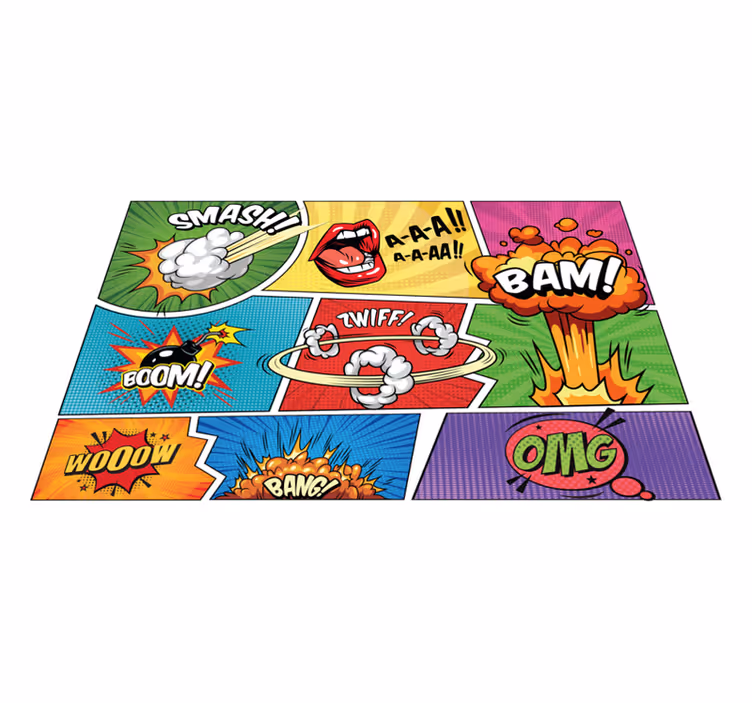 Comic Book Action teenager vinyl rug - TenStickers