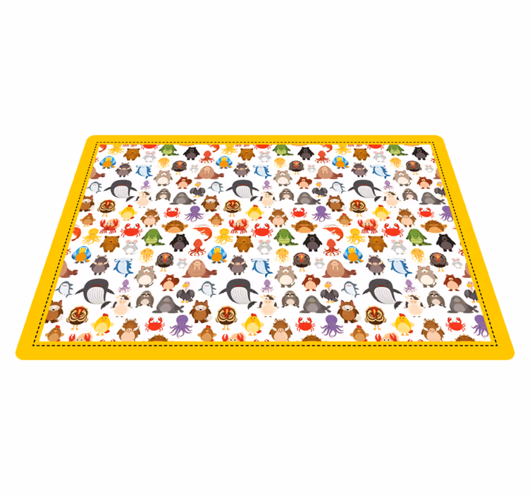 Adorable Animal Figures animal vinyl rug - TenStickers