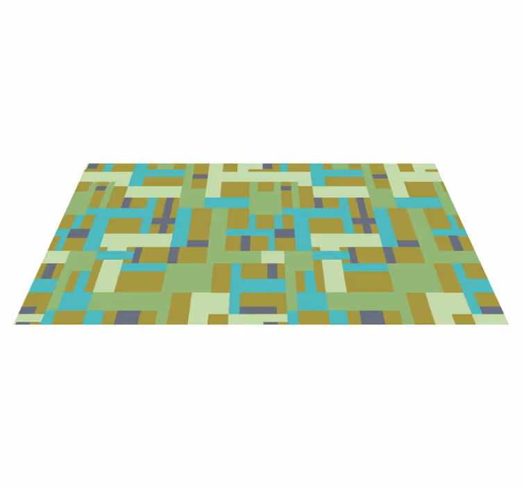 Gren colour segments geometric vinyl rug - TenStickers