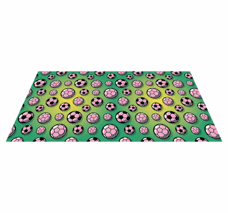 Charming Soccer Balls teenager vinyl rug - TenStickers
