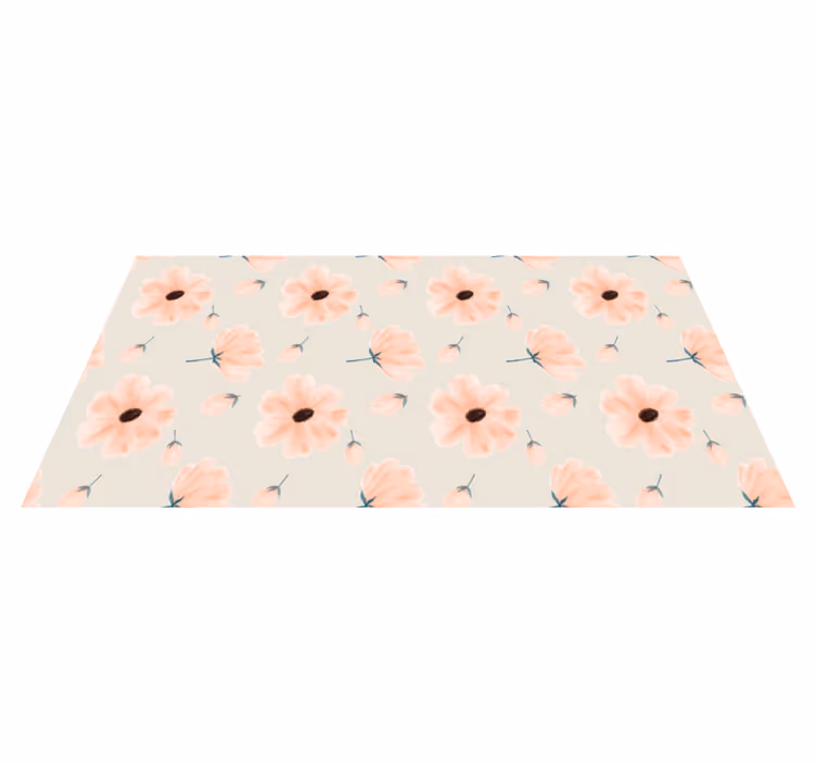 Gentle Motif flower vinyl rug - TenStickers