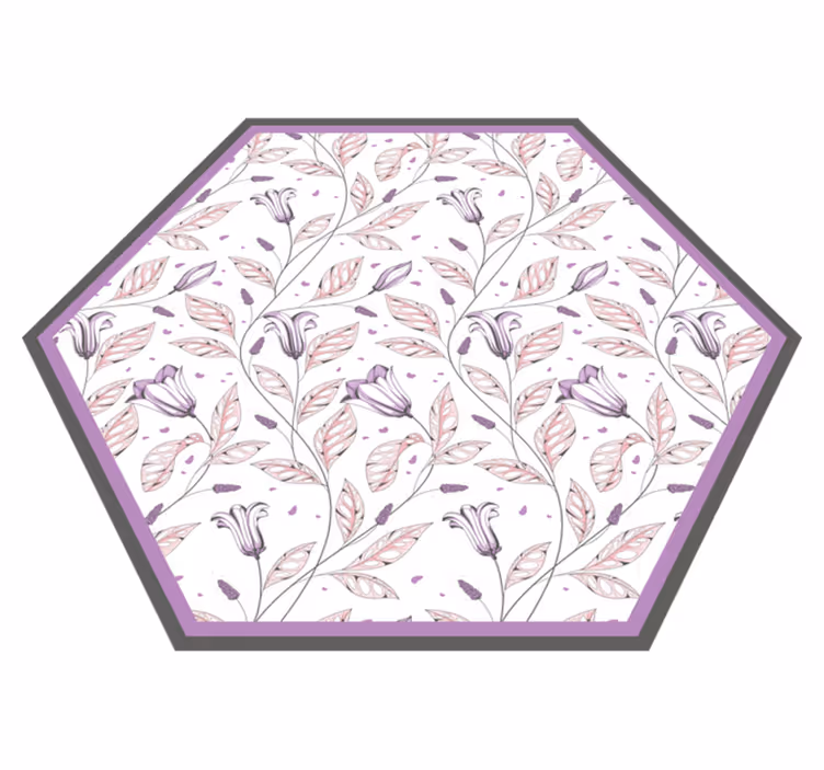 Flower vinyl rug with elegant botanical design - TenStickers