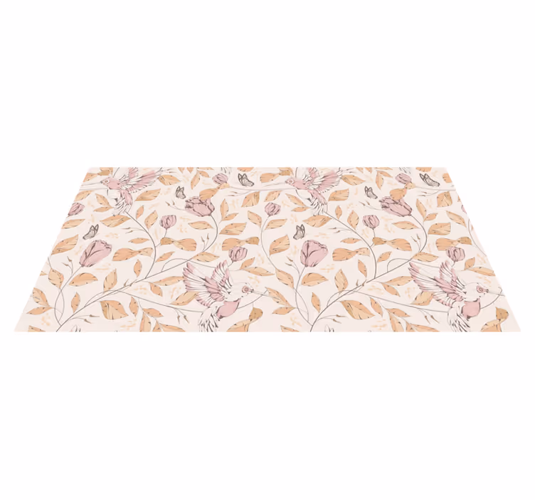 Pastel floral elegance entrance hall vinyl rug - TenStickers