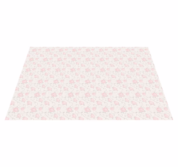Delicate Rose Pattern flower vinyl rug - TenStickers
