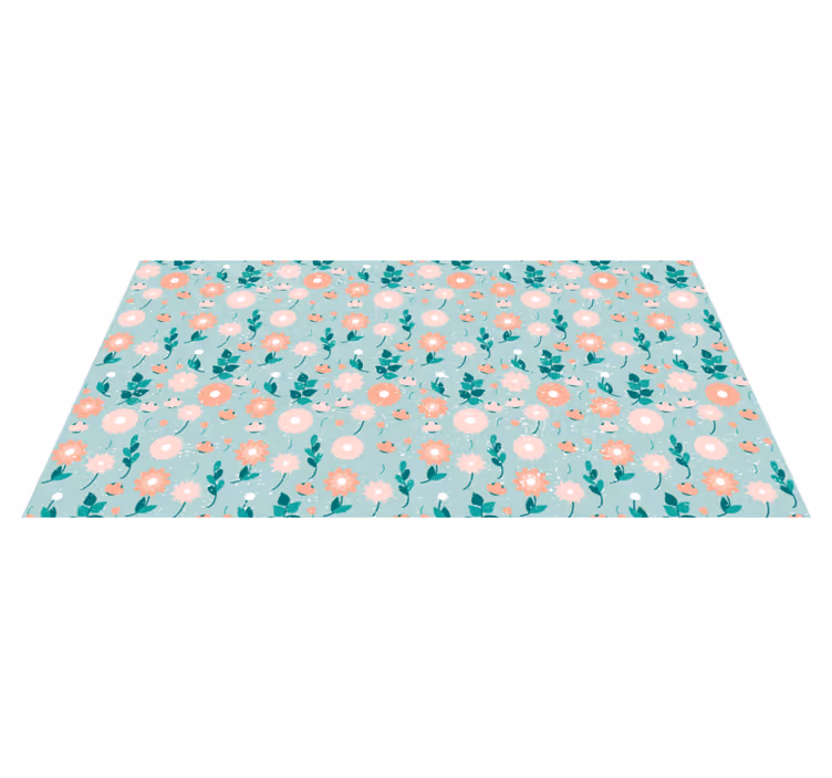 Floral Spring Pattern flower vinyl rug - TenStickers