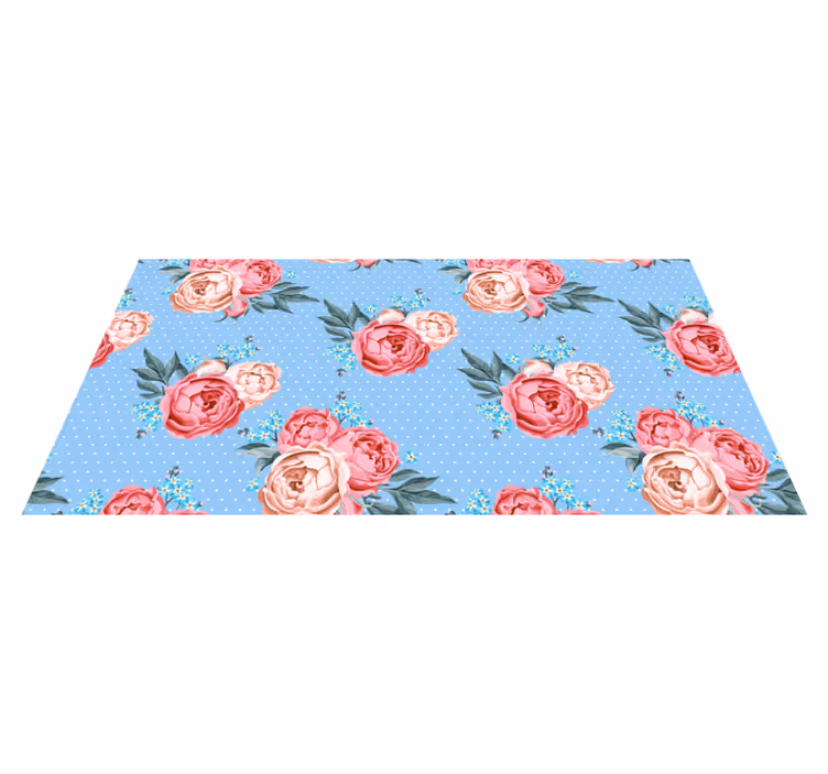 Shabby Chic on polka dod vector floral rug - TenStickers