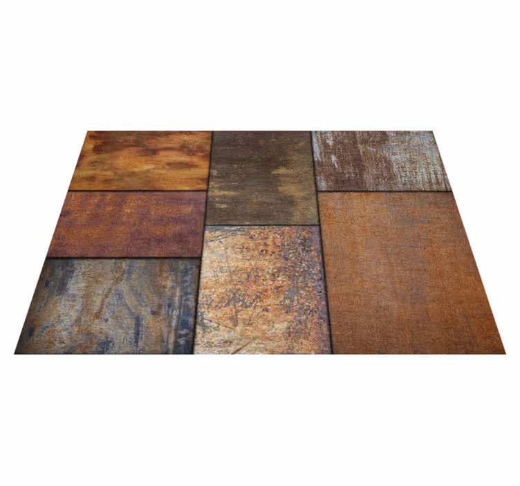 Blocks of industrial concrete modern rug - TenStickers