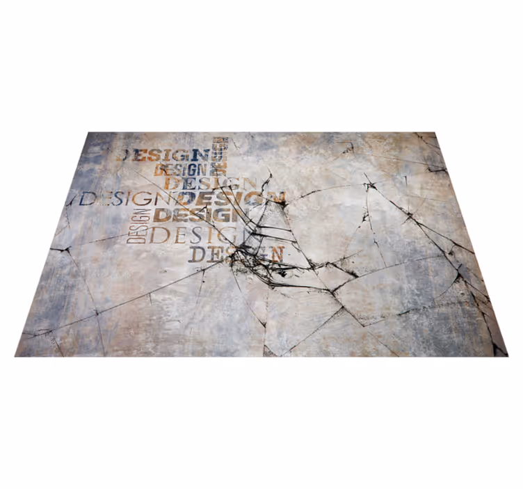 Cracked Stone Typography stone effect vinyl rug - TenStickers