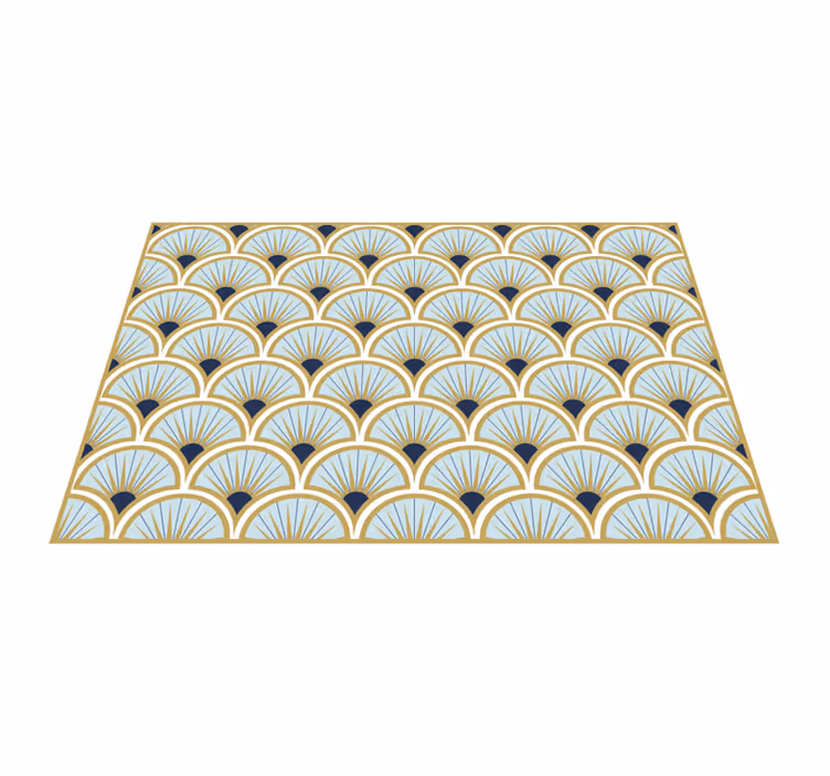 Geometric Fan Pattern geometric vinyl rug - TenStickers