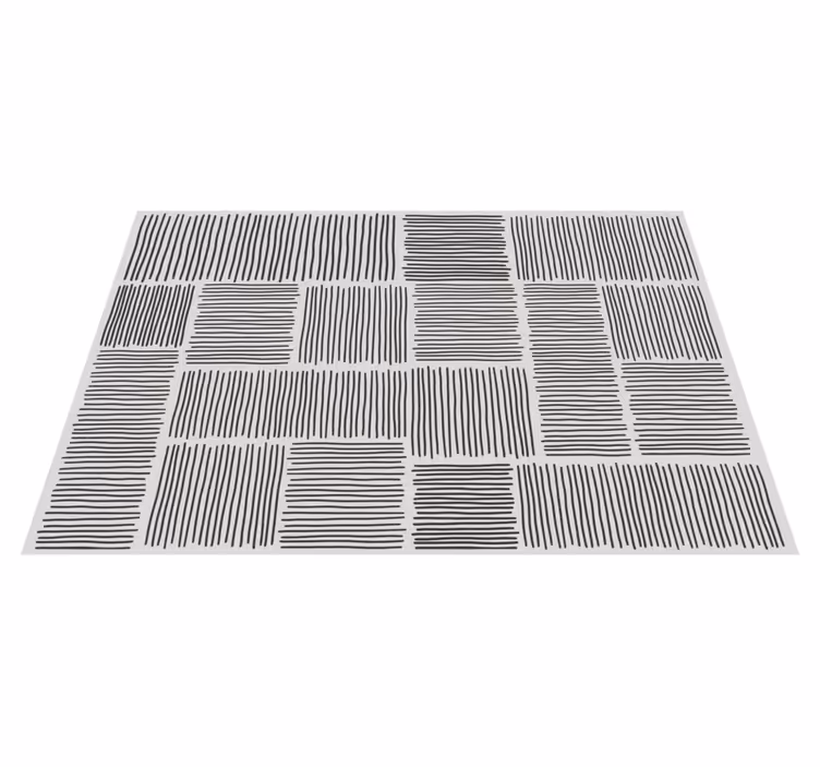 Monochromatic Line Patterns stripes vinyl floormat - TenStickers