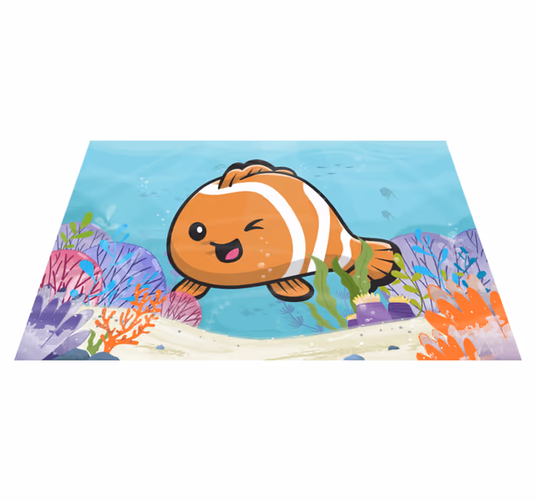 Animated Aquatic Adventure playroom vinyl rug - TenStickers