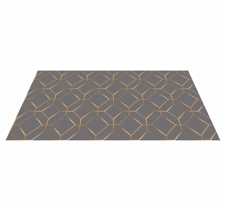 Geometric Hexagon Overlay geometric vinyl rug - TenStickers