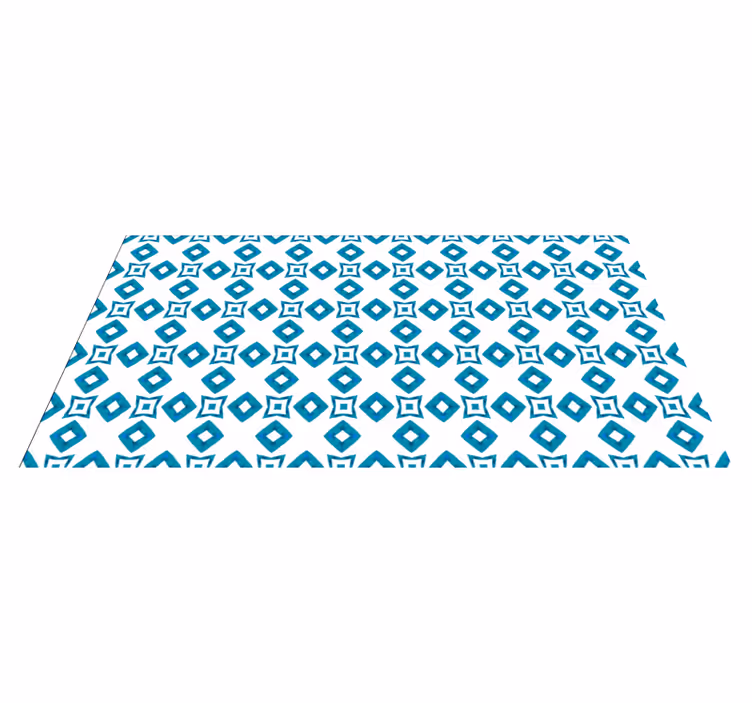 Geometric blue diamond  design geometric rugs - TenStickers