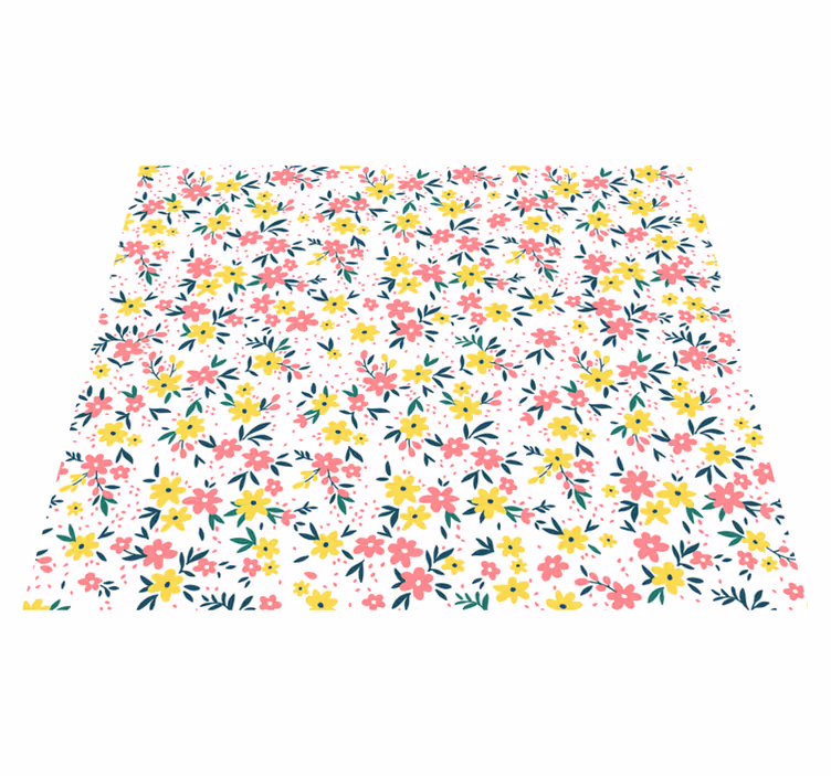 Floral Spring Canvas floral vinyl rug - TenStickers
